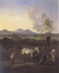 Karel Dujardin The Pasture Horses Cows and Sheep in a Meadow with Trees (mk05) china oil painting image